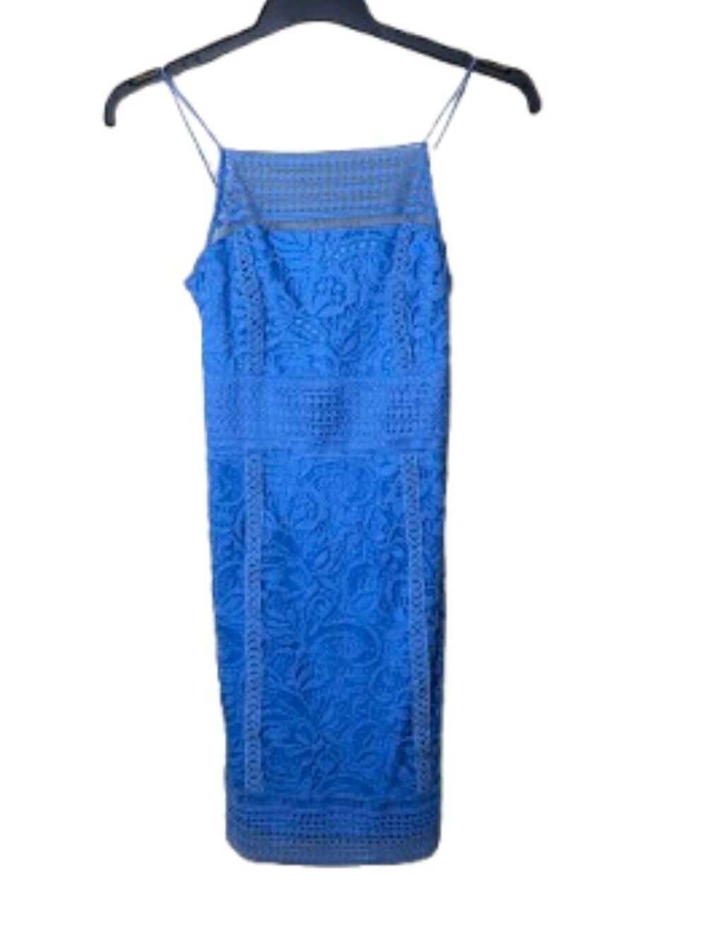 TOPSHOP Sky Blue Lace & Crochet Detail Mini Dress Size 4